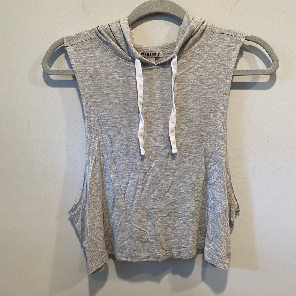 Forever 21 Side Scoop Hoodie Crop Top - Size Small